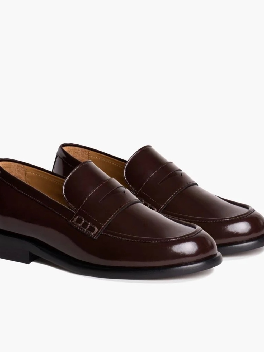 Thursdays Penny Loafers in Dark Burgundy Brown